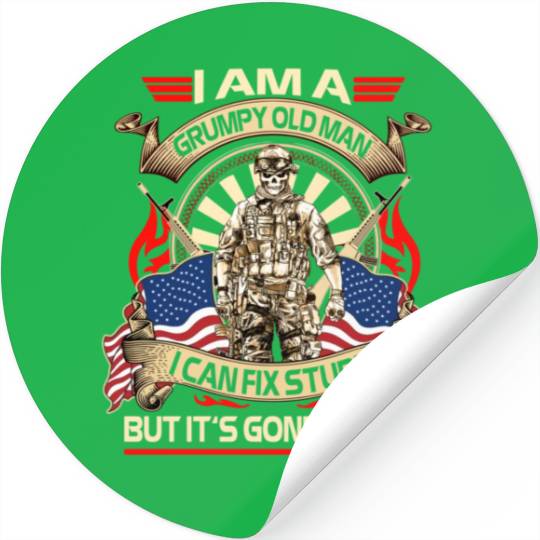 Afghanistan veteran Grumpy old man Stickers
