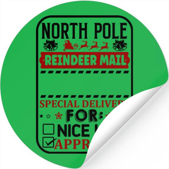 North Pole Reindeer Mail Stickers
