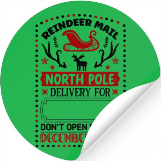 Reindeer Mail North Pole Delivery Stickers