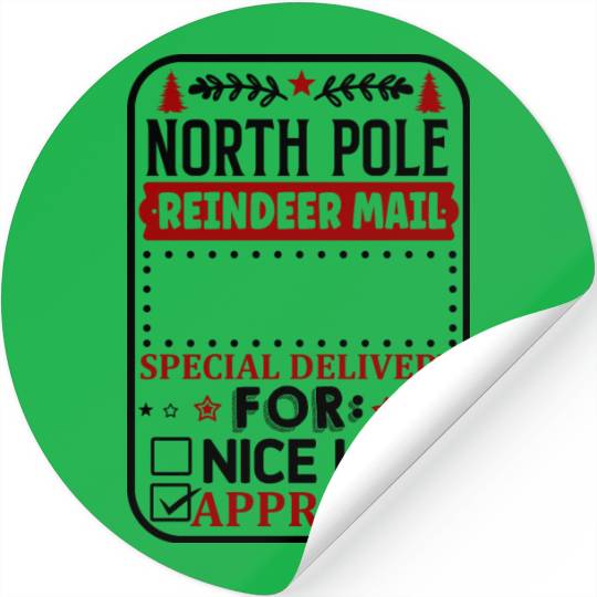 North Pole Reindeer Mail Stickers
