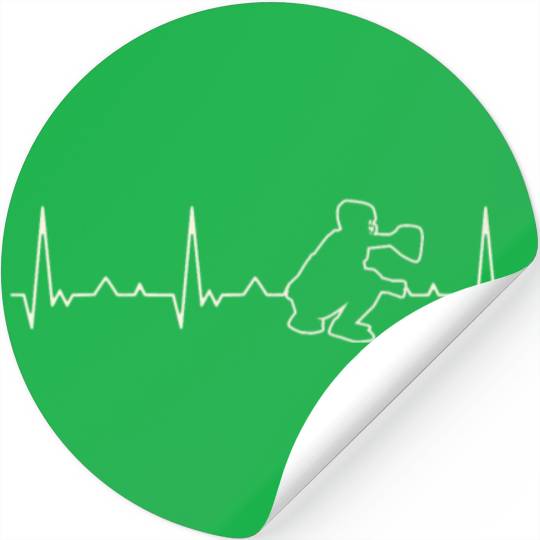 Baseball Catcher. Heart. Love. EKG. Pulse. Beat. Stickers