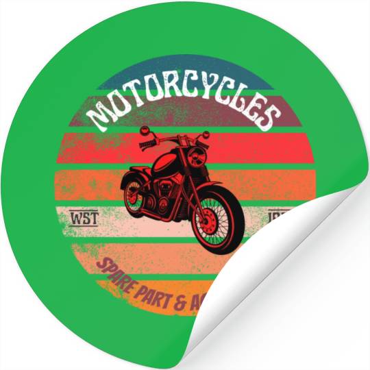 Black & Red Vintage Motorcycle Stickers
