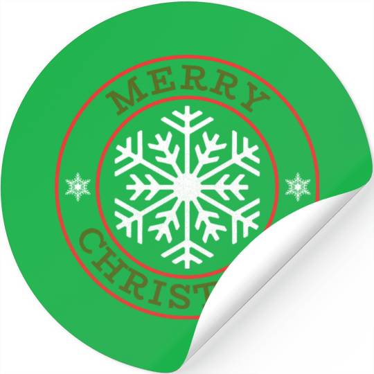Merry Christmas Snowflake Design Stickers