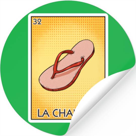 La Chancla Flip Flop Card Mexican Lottery Card Stickers