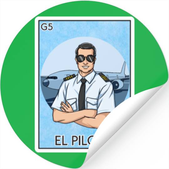 El Piloto The Pilot Card Mexican Lottery Card Stickers