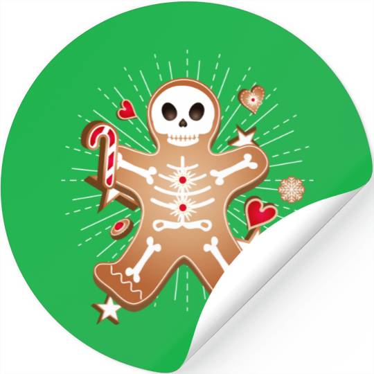 Gingerbread man Sugar Skull decor for Christmas Stickers