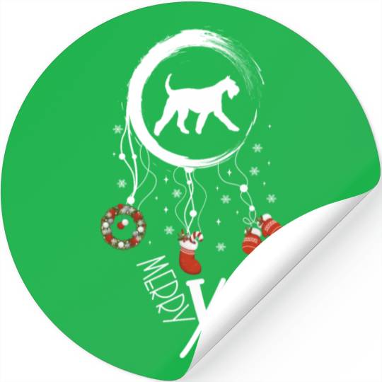 dog dreamcatcher Christmas Giant Schnauzer Stickers