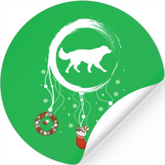 dog dreamcatcher Christmas Golden Retriever Stickers