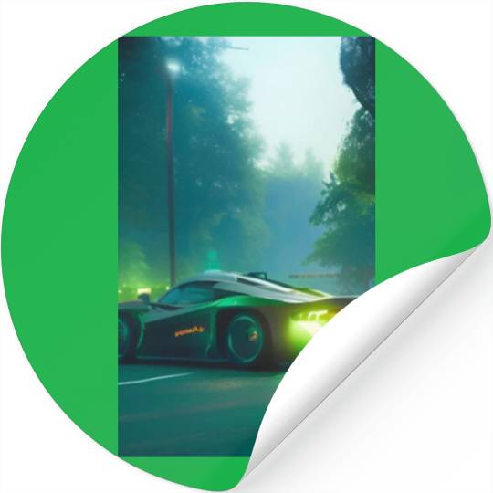 Futuristic grey neon car Stickers