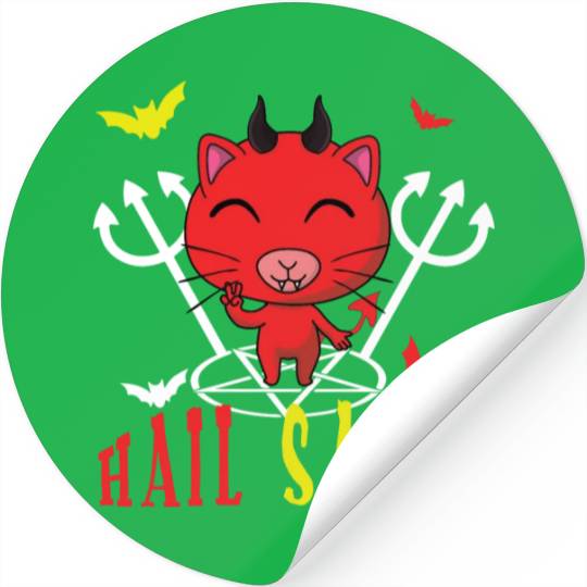 Kawaii Satan Devil Metal Music Lover Rock Stickers