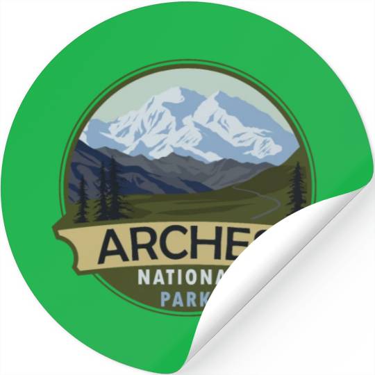 Cool Vintage Retro Arches National Park Mountain Stickers