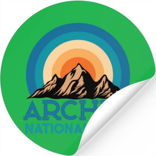 Cool Vintage Retro Arches National Park Mountain Stickers