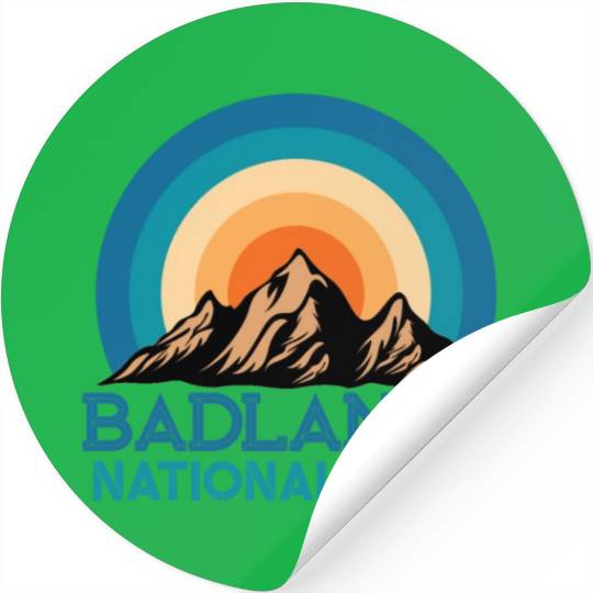 Cool Vintage Retro Badlands National Park Mountain Stickers