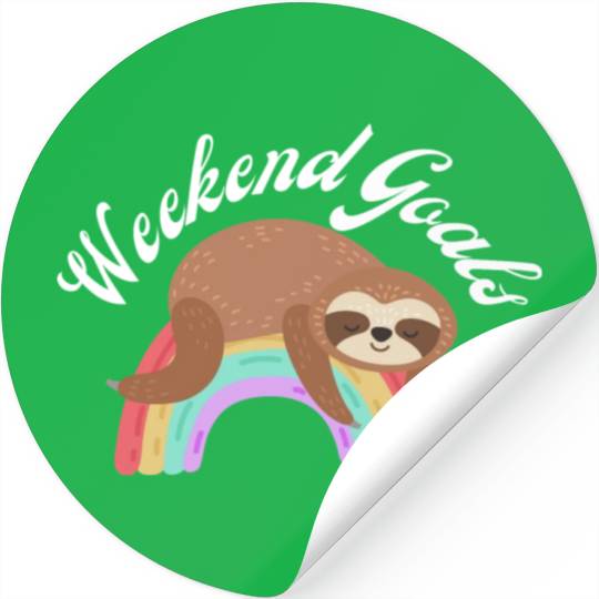 Sloth Rainbow Stickers