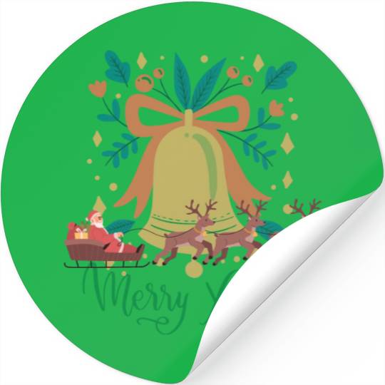 Jingle Bells Merry Christmas Stickers