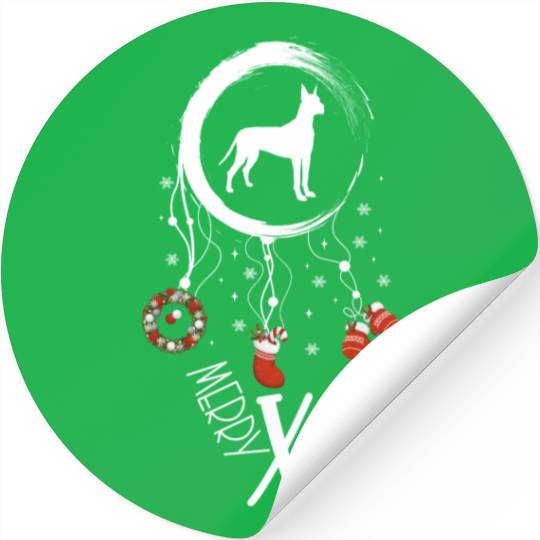 dog dreamcatcher Christmas Great Dane Stickers