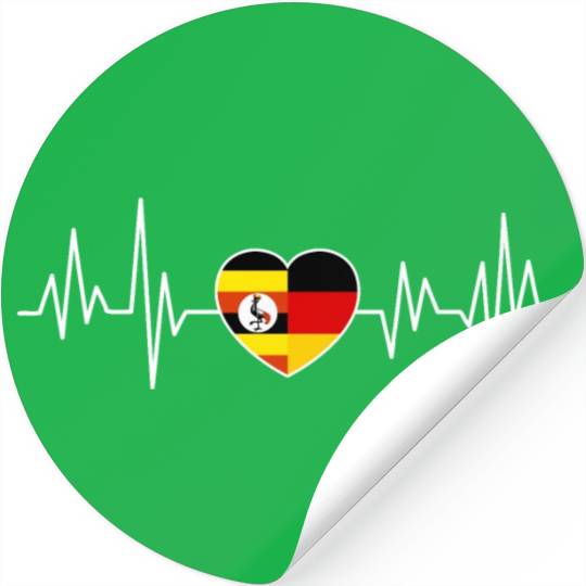 Uganda Germany Flag Two Countries Stickers