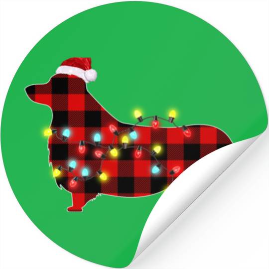 Corgi Christmas Dog Lover Pajamas Stickers