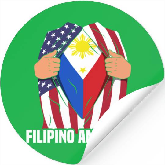 Hero Design for Proud American Pinoys Stickers