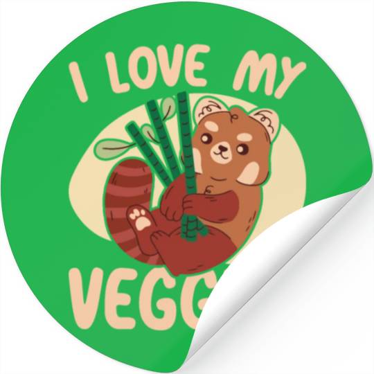 I Love My Veggies Red Panda Bear Whisperer Animal Stickers