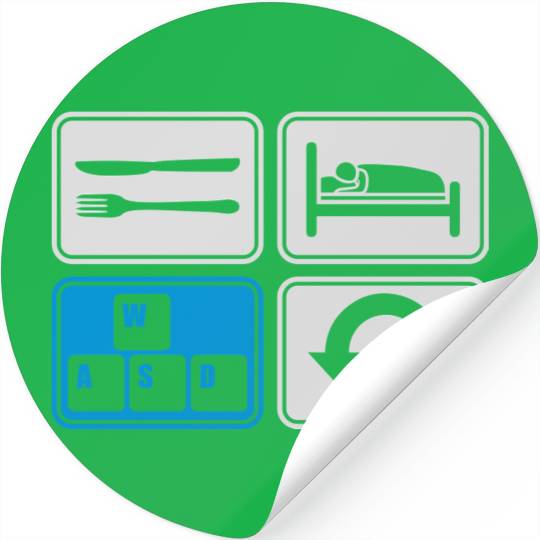 gaming daily repeat computer Stickers