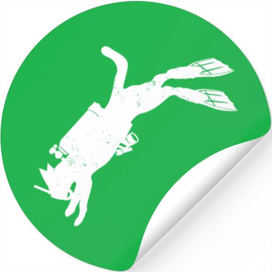 Diving Cat Scuba Diver Cat Lover Stickers