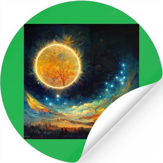 Full moon and Sun Stickers
