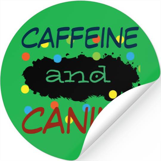 motivated by caffeine and canine-beautiful gift Stickers