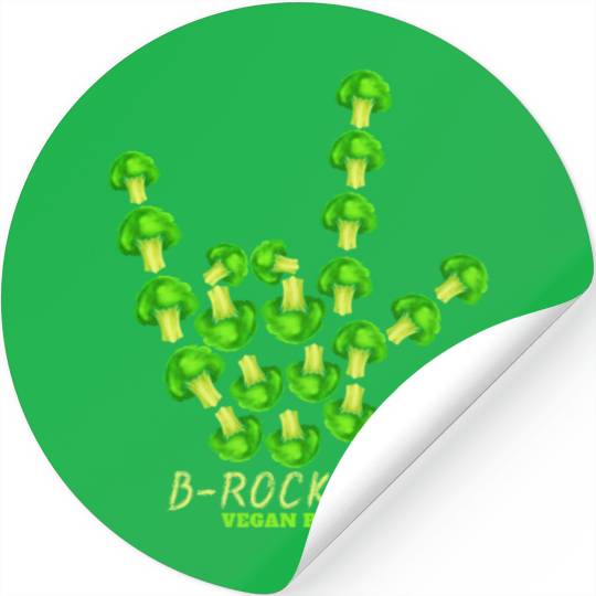 Vegan Rocks, Sign Of Horns With Broccoli, Stickers