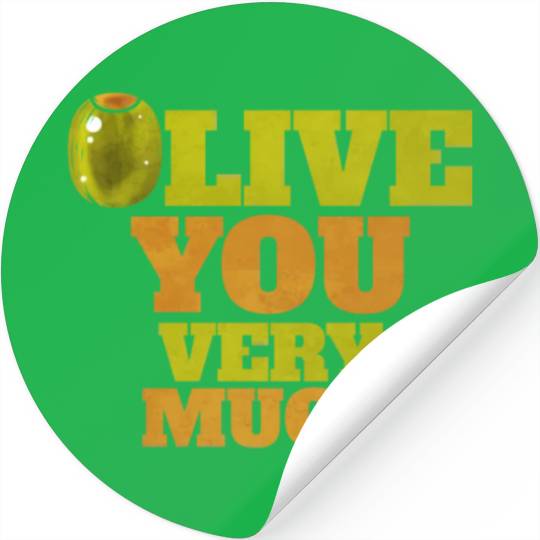 Olive I love You Very Much - Love Veggies Stickers