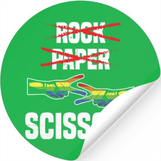 Womens Rock Paper Scissors Funny Lgbt Pride Stickers