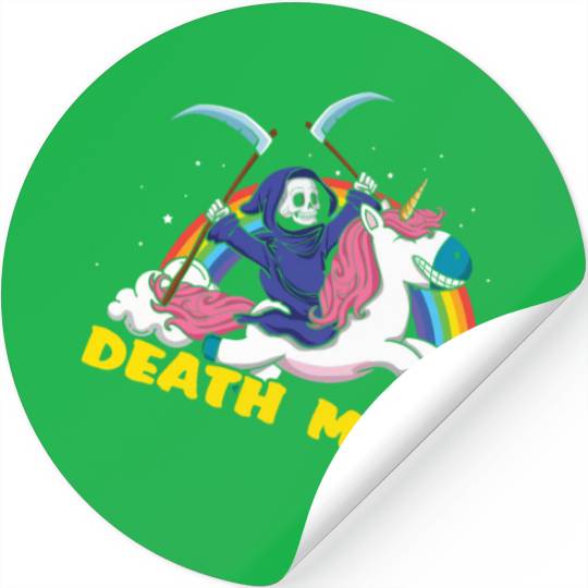 Skeleton Unicorn Rainbow Metal Music Lover Stickers