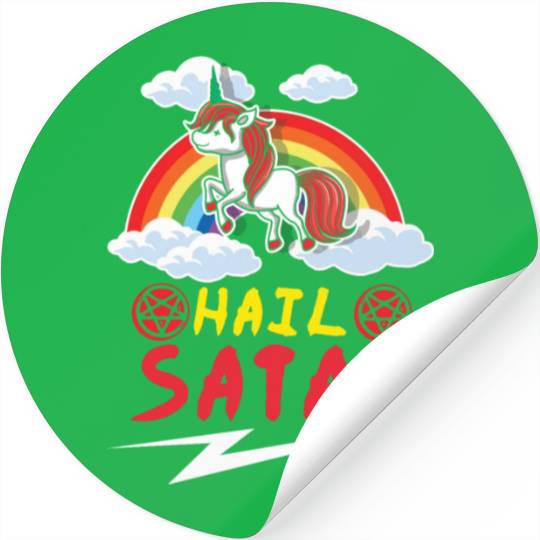 Satan Unicorn Rainbow Metal Music Lover Rock Stickers