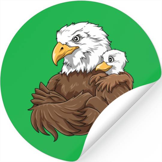 Strong Eagle with Eagle Kid for a Eagle lovers Stickers