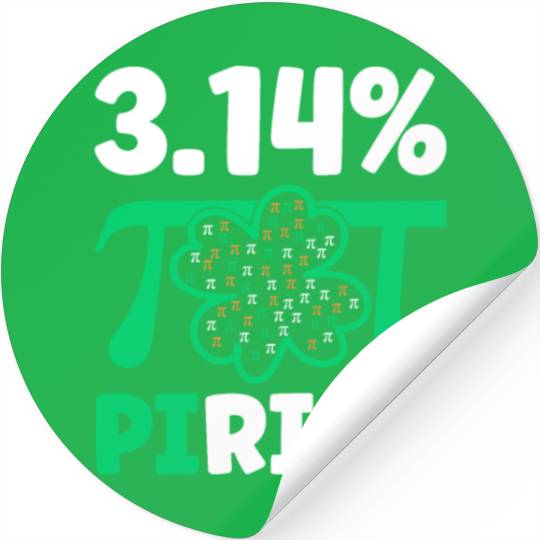 3.14% PIrish Funny St. Patricks Math Geek Pi Day Stickers
