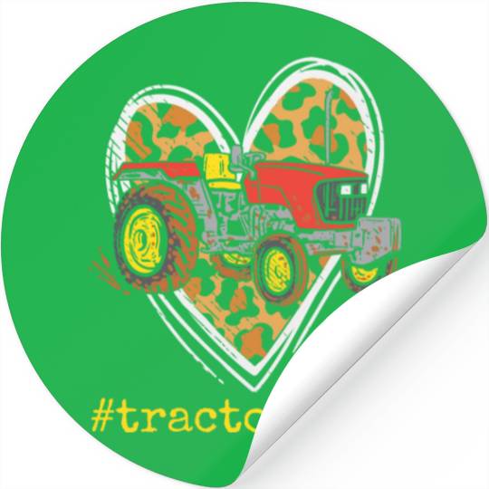 Tractor Love Harvester Driver Farmer Farm Leopard Stickers