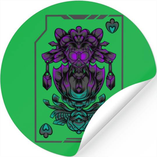 Alien art Ace of Spades Stickers