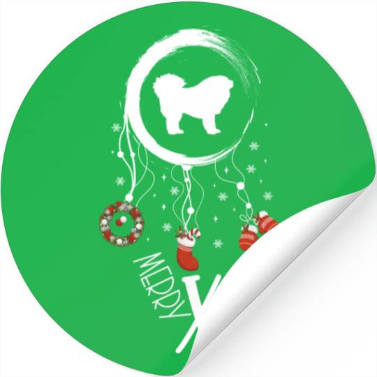 dog dreamcatcher Christmas Tibetan Mastiff Stickers