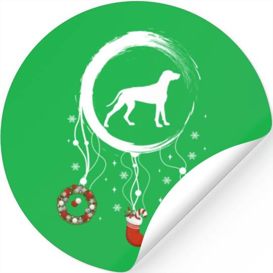 dog dreamcatcher Christmas Weimaraner Stickers