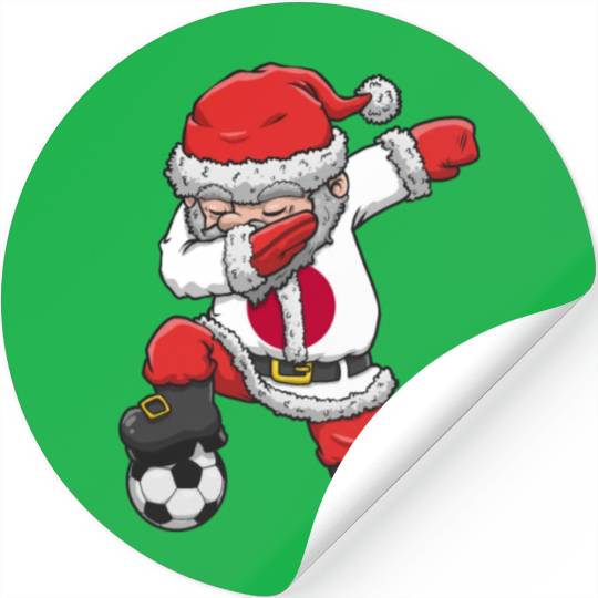 Soccer Boy Dabbing Santa Christmas Jersey Japan Stickers