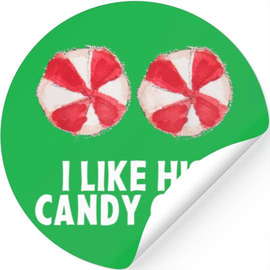 I Like His Candy Cane Funny Couples Christmas Stickers
