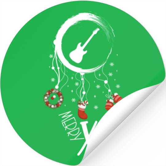 musical instrument dreamcatcher Christmas E-Bass Stickers