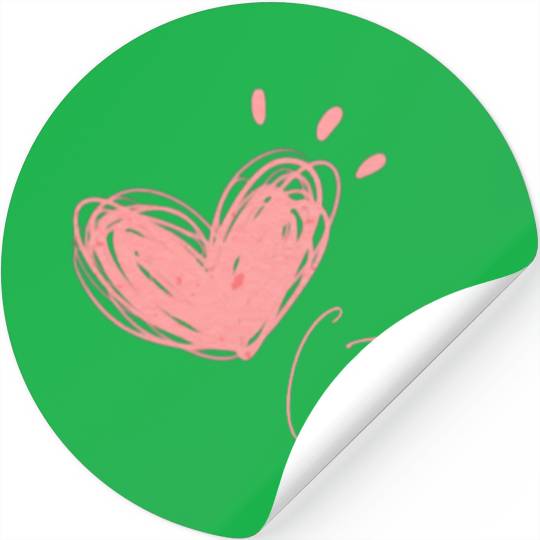Cute pink heart. Stickers