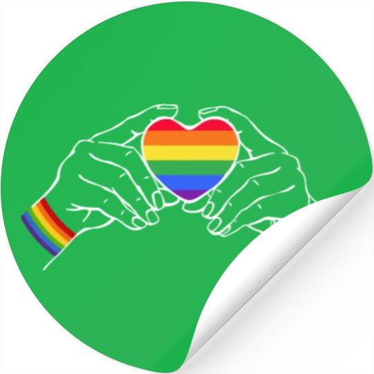 Cool LGBTQ rainbow heart saying Stickers