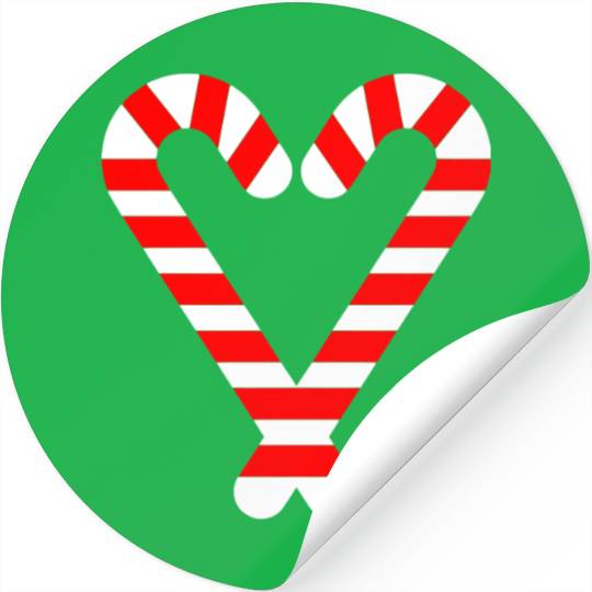 Candy Canes Heart Hearts Christmas Winter Stickers