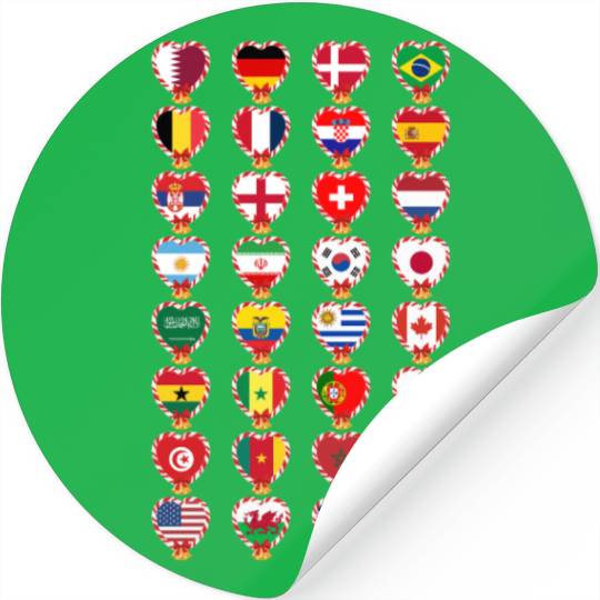 Flags Of The Countries Of The World Candy Cane Stickers