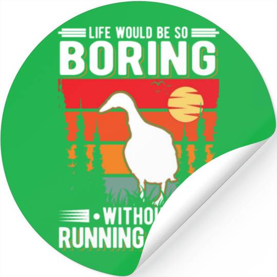Running Duck Gift Bottle Stickers