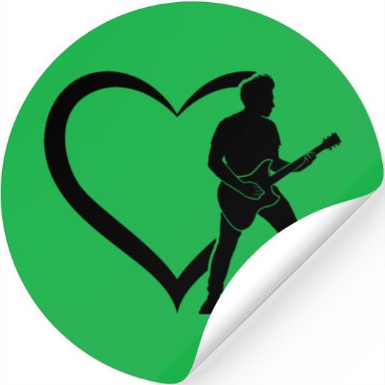 Bass Guitar Player Heart Bass Guitar Player Stickers