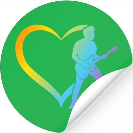 Guitar Player Heart - Bass Guitar Player Bass Guit Stickers