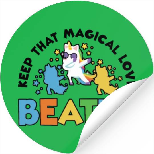 Rainbow Animal Singing Playing Unicorn Lover Stickers